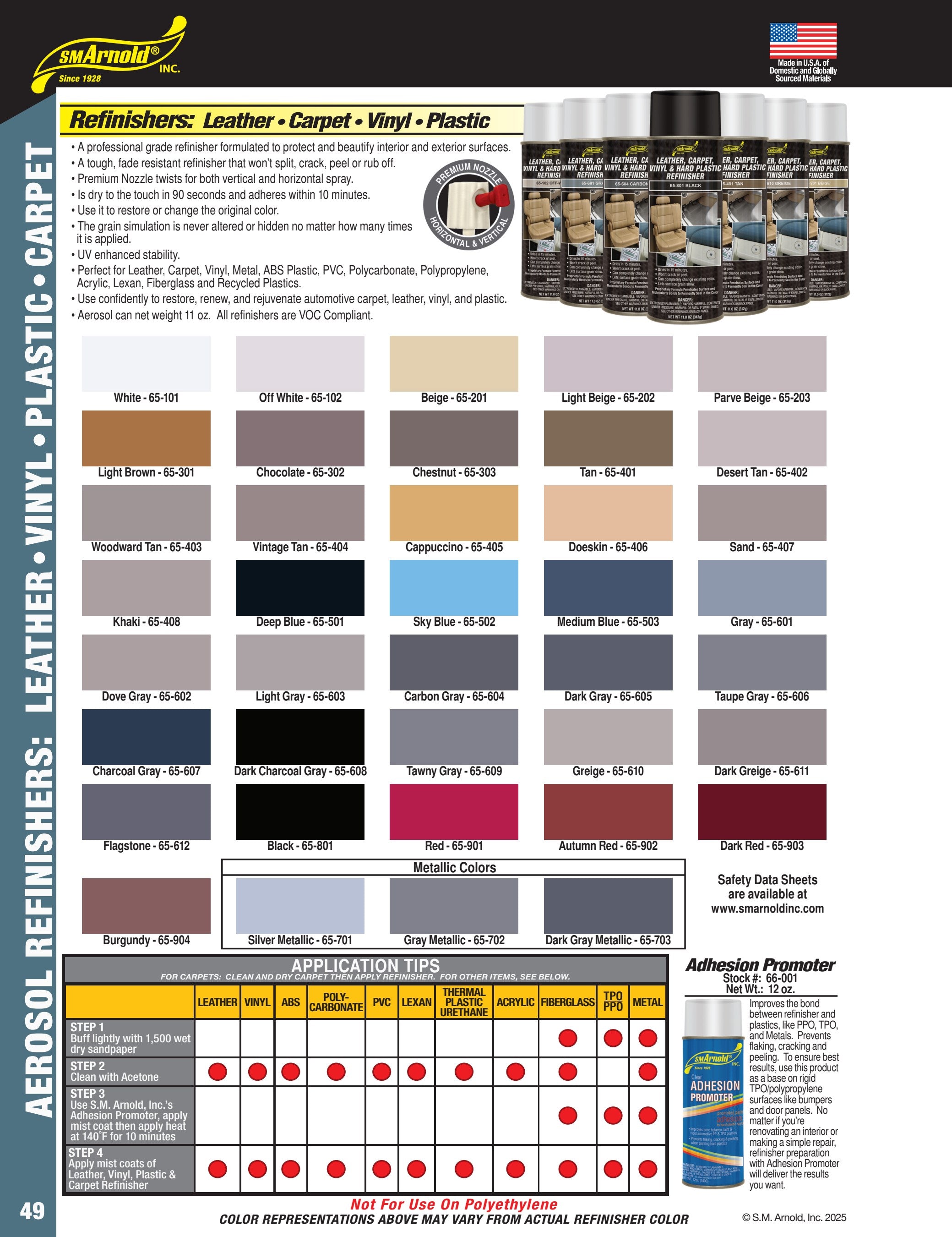 Leather, Carpet, Vinyl & Plastic Refinisher Aerosol