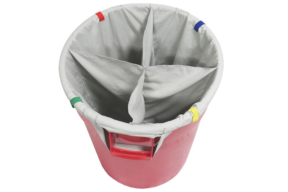 Dirty [Towel Separator] Bag Insert for Standard 32 Gallon Trash Can - 4 sections